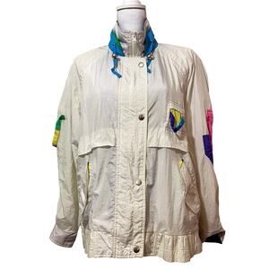 Kaotic Andy Johns Retro 90s Colorblock Windbreaker Jacket Multicolor Size M